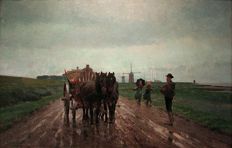 Frans van Leemputten Aan de Schelde oil painting image
